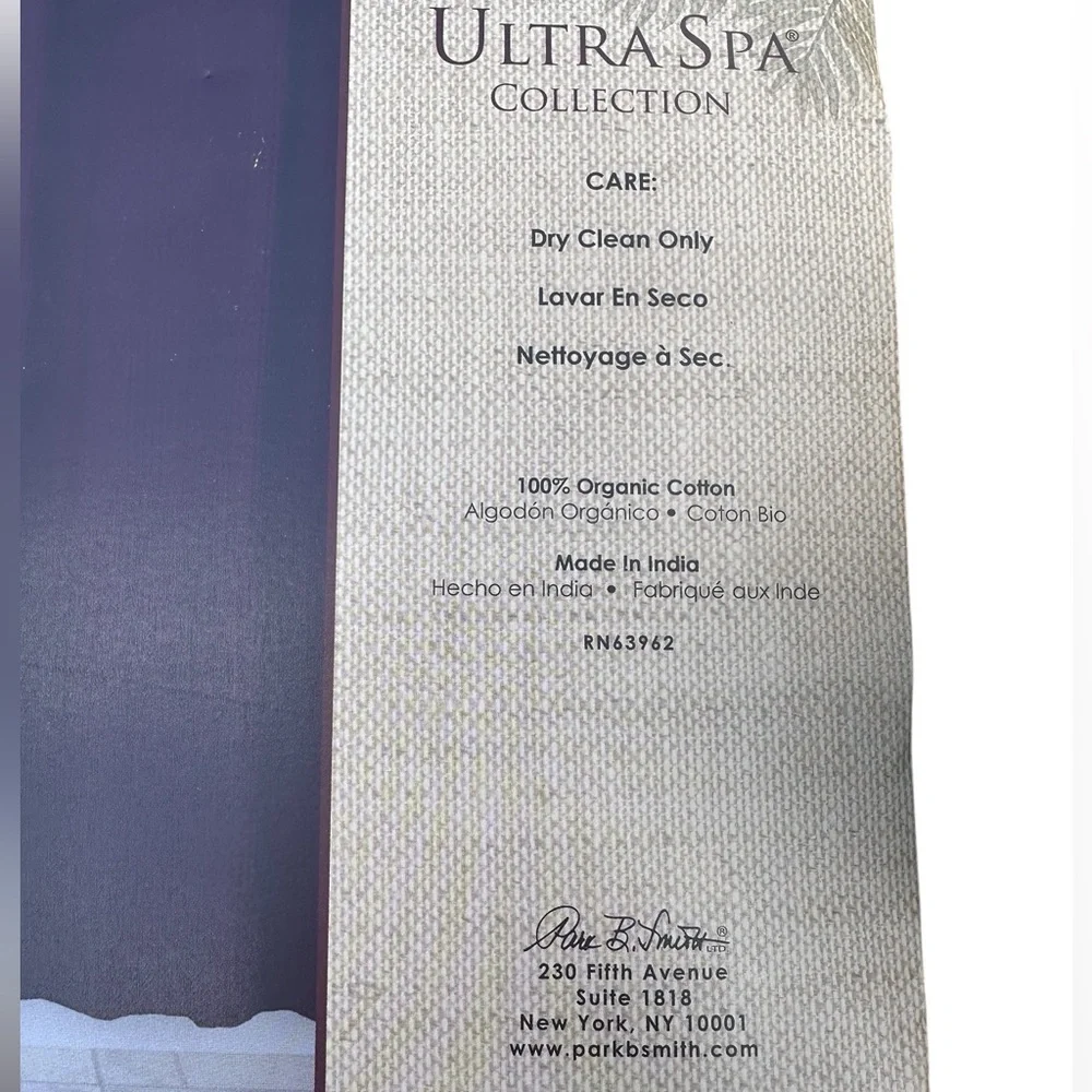 Park B Smith Ultra Spa Collection 100% organic cotton Shower‎ Curtain burgundy